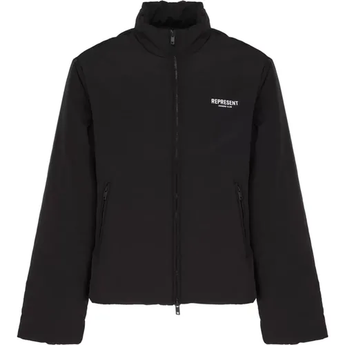Nylon Zip Jacket with Logo , male, Sizes: L, M, XL, S - Represent - Modalova