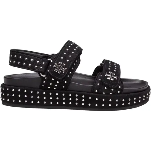 Flat Sandals, female, , Size: 7 1/2 US /Silver Sandals with Studs - TORY BURCH - Modalova