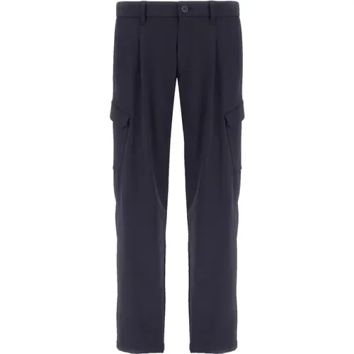 Straight Trousers, male, , Size: XL Laminar Light Comfort Stretch Woven Cargo Trousers - Herno - Modalova