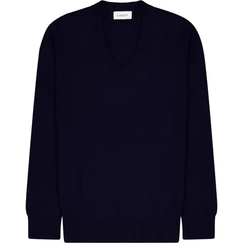 Merino Wool And Cashmere V-Neck Sweater , male, Sizes: L, XL, M, S, 2XL - Laneus - Modalova