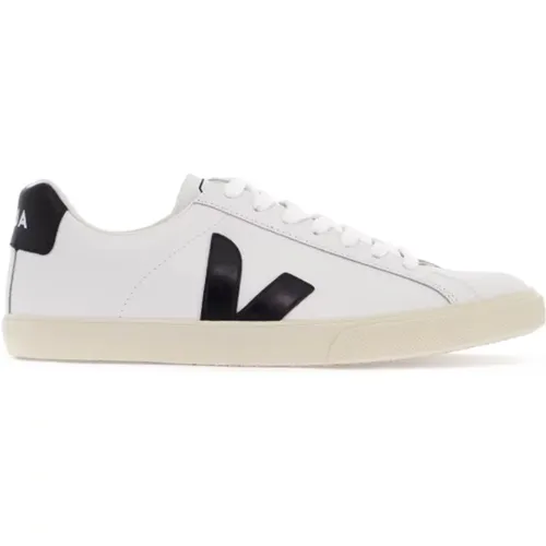 Leder-Sneaker mit V-förmigen Logos , Damen, Größe: 36 EU - Veja - Modalova