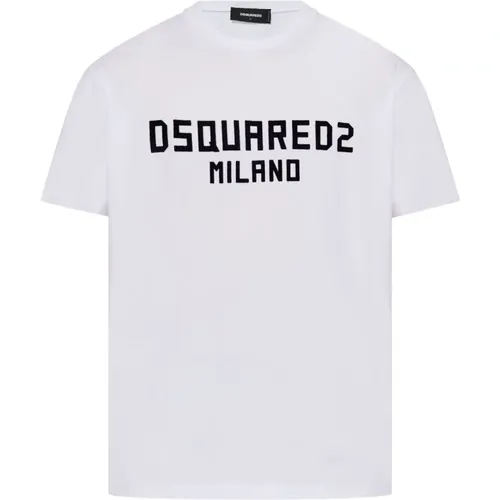 T-Shirts, male, , Size: S Logo Print T-shirt Lightweight Jersey - Dsquared2 - Modalova