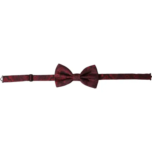 Bowties, male, , Size: ONE SIZE Silk Floral Adjustable Neck Men's Bow Tie - Dolce & Gabbana - Modalova