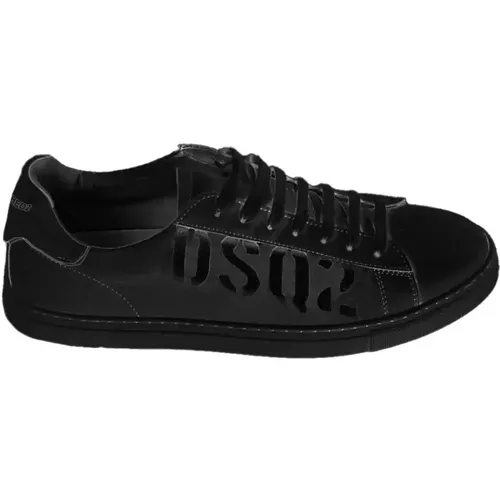 Sneakers, male, , Size: 10 US Leather Low Logo Sneakers - Dsquared2 - Modalova