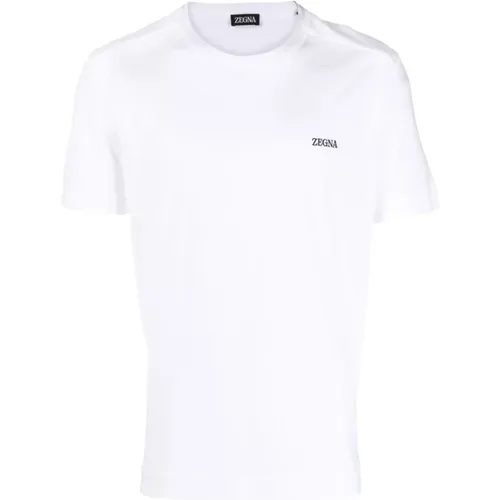 Jersey Knit T-shirt with Logo , male, Sizes: S - Ermenegildo Zegna - Modalova
