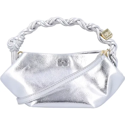 Handbags, female, , Size: ONE SIZE Silver Mini Bou Handbag - Ganni - Modalova