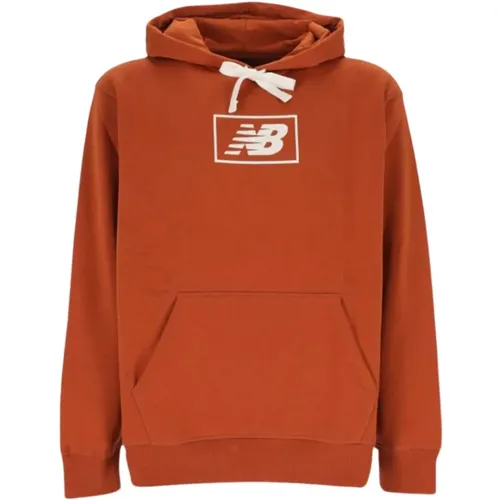 Hoodies, male, , Size: M Hooded Sweatshirt with Front Print - New Balance - Modalova