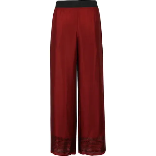 Bordeaux Wide Leg Trousers , female, Sizes: S - Obidi - Modalova