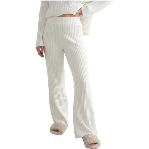 Almond White Rib Knit Pants Aim'n - Aim'n - Modalova