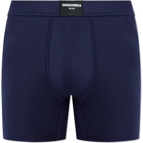 Bottoms, male, , Size: S Boxers with logo patch - Dsquared2 - Modalova