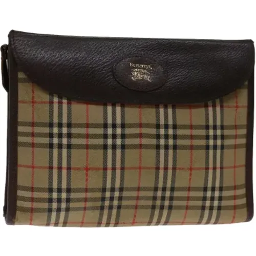 Pre-owned Clutches, female, , Size: ONE SIZE Pre-owned Canvas clutches - Burberry Vintage - Modalova