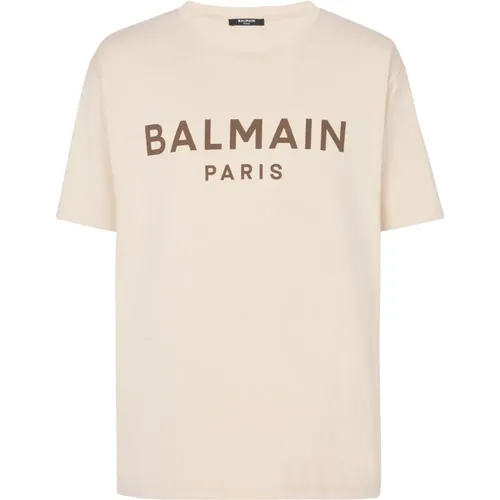T-shirt with Paris print , male, Sizes: 2XL, M, XL, L, S - Balmain - Modalova