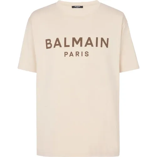 T-shirt with Paris print , male, Sizes: M, XL, L, S, XS - Balmain - Modalova