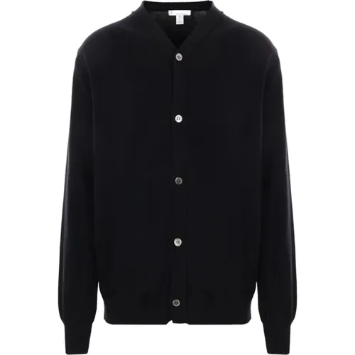 Schwarzer Oversized Woll-Cardigan Pullover , Herren, Größe: S - Comme des Garçons - Modalova