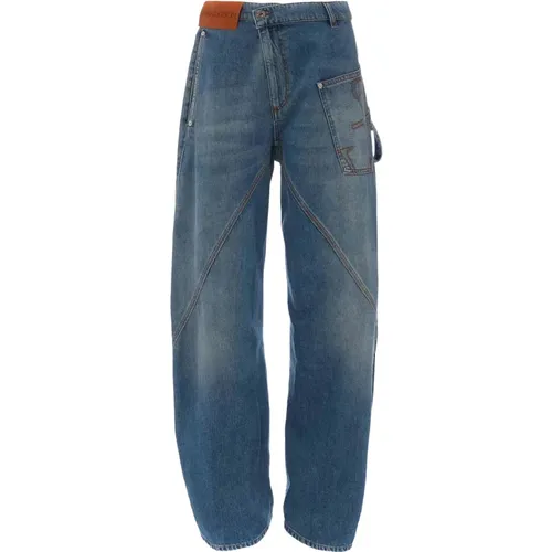Curved Seam Loose-Fit Workwear Jeans , male, Sizes: W32, W30, W28 - JW Anderson - Modalova