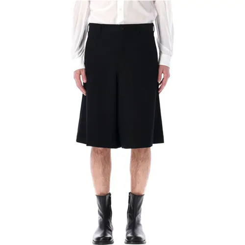 Schwarze Woll-Bermuda-Shorts maßgeschneiderter Schnitt - Comme des Garçons - Modalova