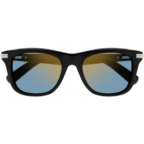 Moderne Rechteckige Sonnenbrillen,Schwarze Sonnenbrille mit Zubehör,CT0396S 004 Sunglasses - Cartier - Modalova