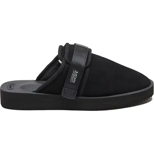 Stilvolle schwarze Ledersandalen , unisex, Größe: 43 EU - Suicoke - Modalova