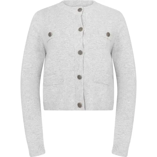 Cardigans, female, , Size: L Elegant Cardigan with Timeless Details - Sand - Modalova