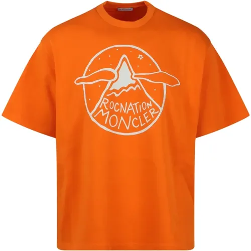 T-Shirt mit kontrastierendem Logo-Print - Moncler - Modalova