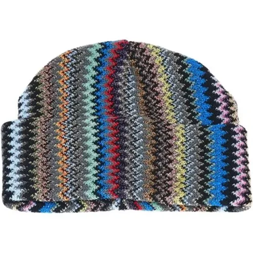 Beanies, female, , Size: ONE SIZE Geometric Fantasy Hat in Bright Colors - Missoni - Modalova