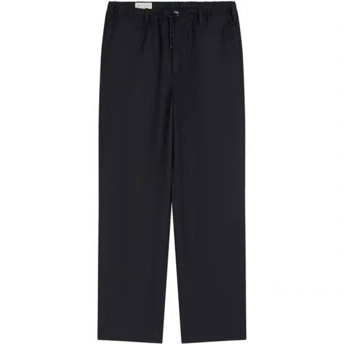 Straight Trousers, male, , Size: M Wool Drawstring Trousers - Dries Van Noten - Modalova