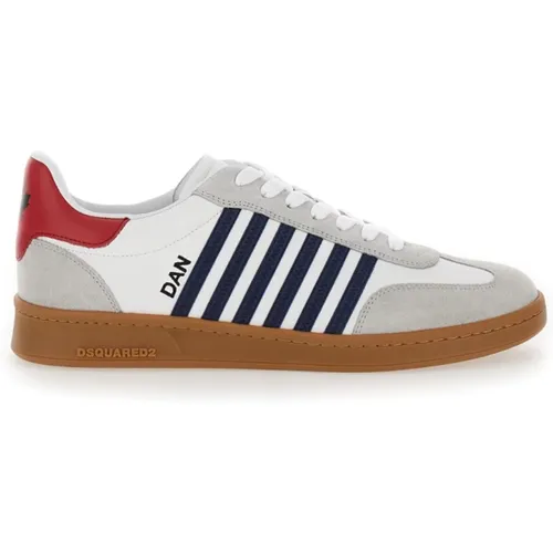 Multicolour Sneakers Vitello+Crosta Bianco+Blu+Rosso , male, Sizes: 6 UK, 9 UK, 8 UK, 11 UK, 7 UK, 7 1/2 UK, 10 UK - Dsquared2 - Modalova