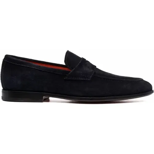 Leather Loafers Casual Flats , male, Sizes: 10 UK - Santoni - Modalova