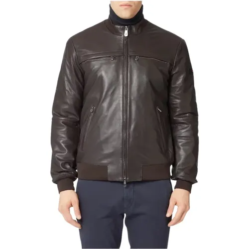 Men's Leather Jacket Saguaro , male, Sizes: M - Peuterey - Modalova