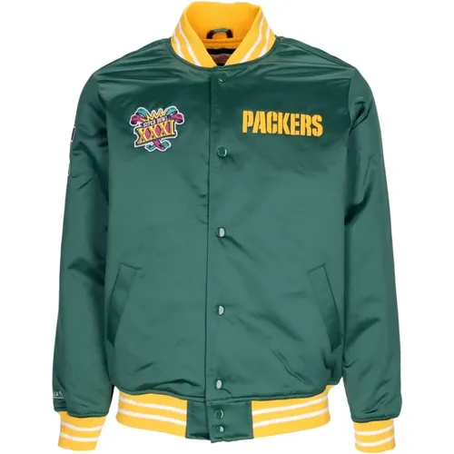 Bomber Jackets, male, , Size: M Bay Packers NFL Bomber Jacket - Mitchell & Ness - Modalova