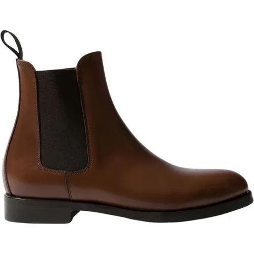 Handgefertigte Braune Chelsea Boots aus Kalbsleder , Damen, Größe: 39 1/2 EU - Scarosso - Modalova