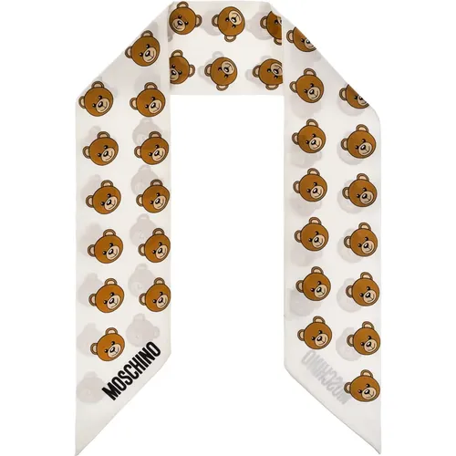 Silky Scarves, unisex, , Size: ONE SIZE Silk scarf with logo - Moschino - Modalova