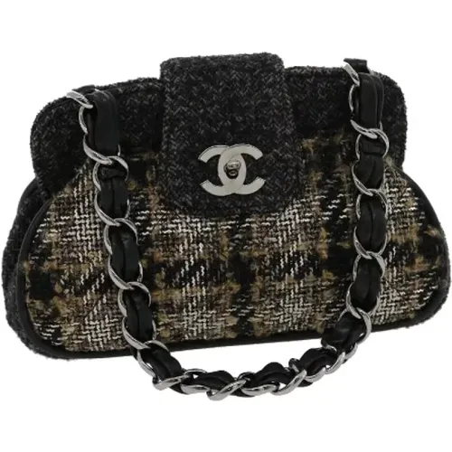 Pre-owned Shoulder Bags, female, , Size: ONE SIZE Pre-owned Wool Handbag - Chanel Vintage - Modalova