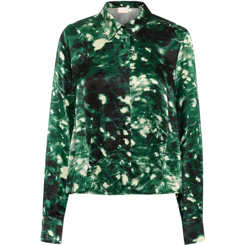 Rain Forest Splash Print Shirt Blouse , female, Sizes: XL, L, M - Soaked in Luxury - Modalova