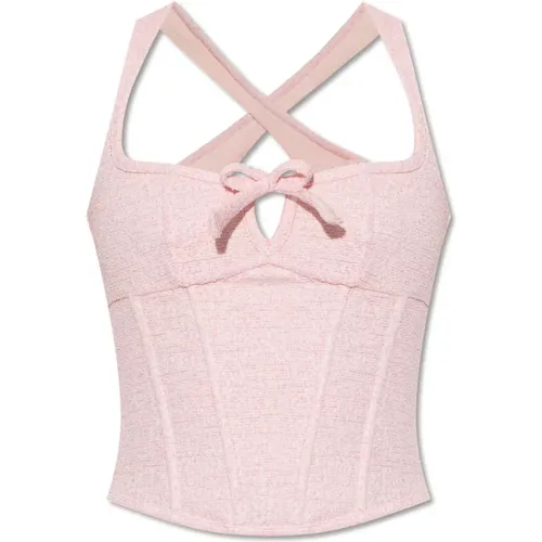 Sleeveless Tops, female, , Size: L Tweed Top - Misbhv - Modalova