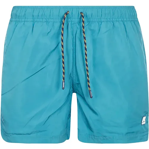 Turquoise Beachwear for Men , male, Sizes: M - K-way - Modalova