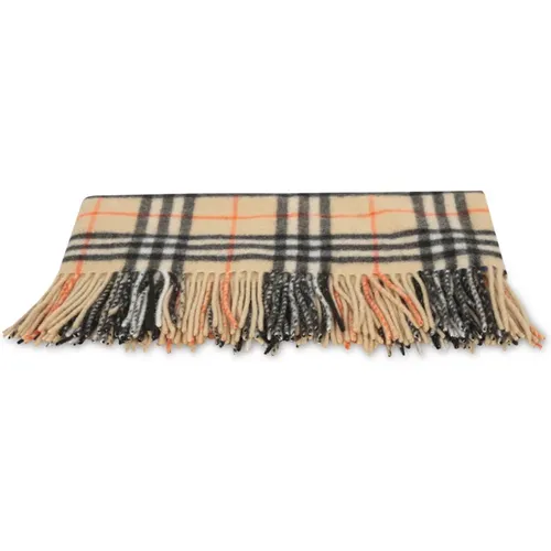 Winter Scarves, female, , Size: ONE SIZE Washed Wool Tartan Scarf - Burberry - Modalova