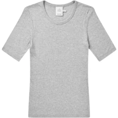 Graues T-Shirt mit Ellenbogenärmeln , Damen, Größe: 2XL - Munthe - Modalova