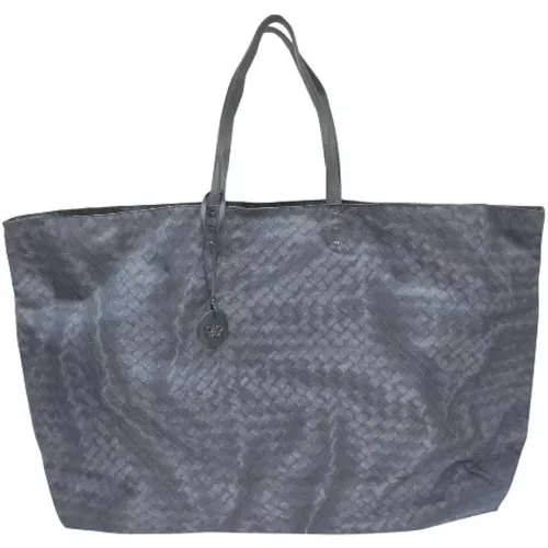 Pre-owned Tote Bags, female, , Size: ONE SIZE Vintage Blue Canvas Tote Bag - Bottega Veneta Vintage - Modalova