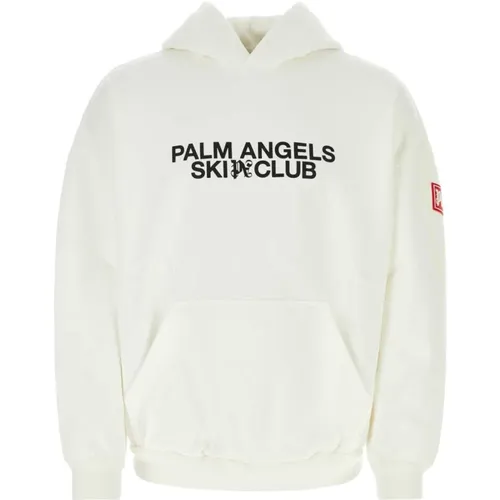 Oversize Weißes Baumwoll-Sweatshirt , Herren, Größe: L - Palm Angels - Modalova