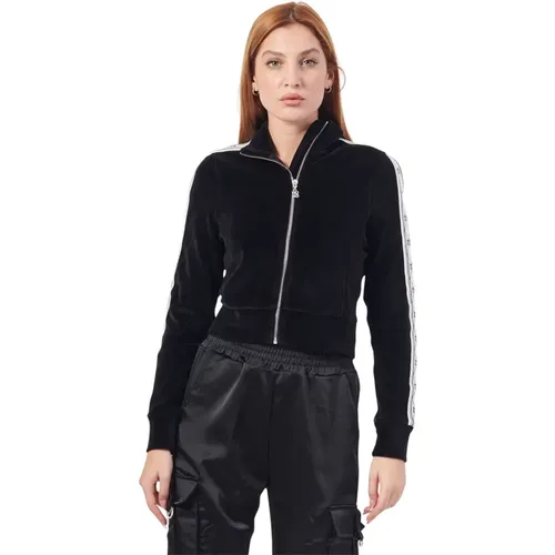 Schwarzer Rippstrick Reißverschluss Pullover , Damen, Größe: M - Hugo Boss - Modalova