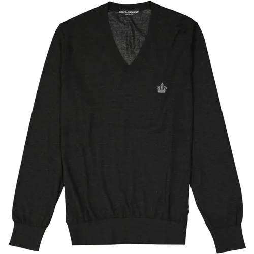 Men's Wool Pullover , male, Sizes: L - Dolce & Gabbana - Modalova