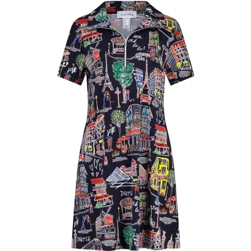 Paris Print T-Shirt Dress , female, Sizes: L - Joseph Ribkoff - Modalova