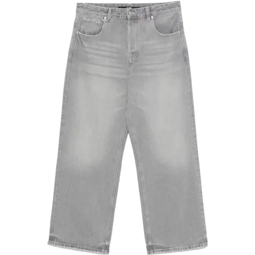 Wide Jeans, male, , Size: W31 Grey Denim Wide Leg Jeans - Jacquemus - Modalova