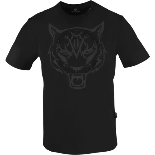 Baumwoll-T-Shirt mit Frontdruck , Herren, Größe: 2XL - Plein Sport - Modalova