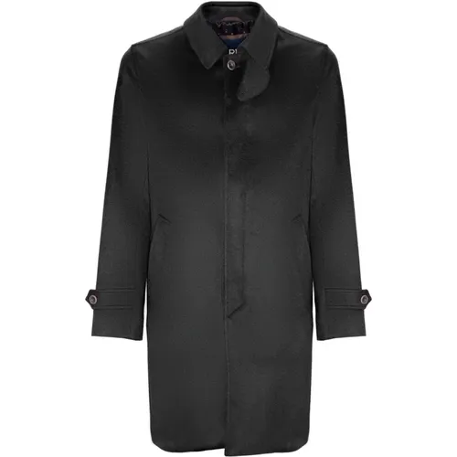 Single-Breasted Coats, male, , Size: M Wool Long Coat with Buttons - Herno - Modalova