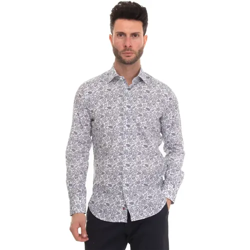 Floral Fantasy Dress Neck Shirt , male, Sizes: 2XL - Càrrel - Modalova