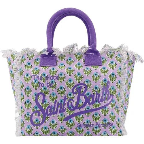 Lilac Vanity Tote Bag with Logo , female, Sizes: ONE SIZE - MC2 Saint Barth - Modalova