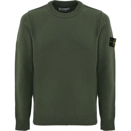 Wool Sweater Long Sleeve Logo Patch , male, Sizes: XL - Stone Island - Modalova