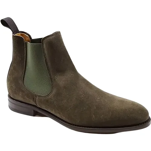 Chelsea Boots, male, , Size: 11 1/2 US Suede Elastic Boot with Protected Rubber Sole - Berwick - Modalova